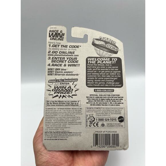 Hot Wheels 2002 Go Kart Yellow 35th Anniversary #198 Rubber Tires Malaysia MOC - Picture 4 of 5